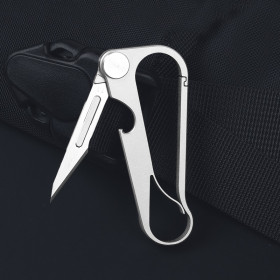 EDC01 Titanium Keychain Buckle No. 11 Blade Multifunctional Knife with  Removable Blades UD408857